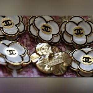 RESERVED.      SIX RARE & 100% AUTHENTIC and GORGEOUS CHANEL CAMELLIA BUTTONS!!
